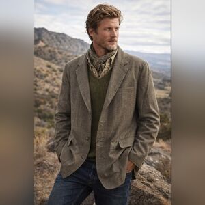 The Territory Ahead Blazer Mens 48R Green Sport Coat Jacket Wool 3 Button
